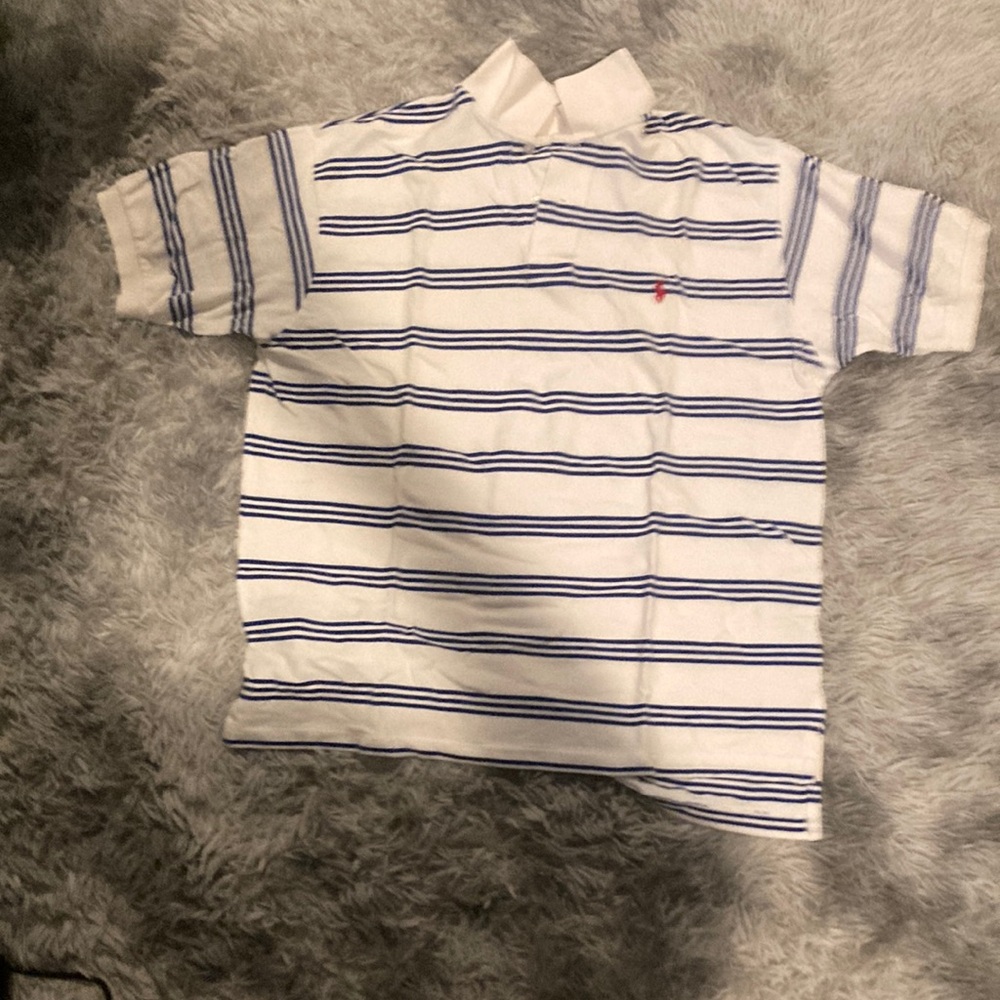 Vintage Cream Striped Polo T-Shirt